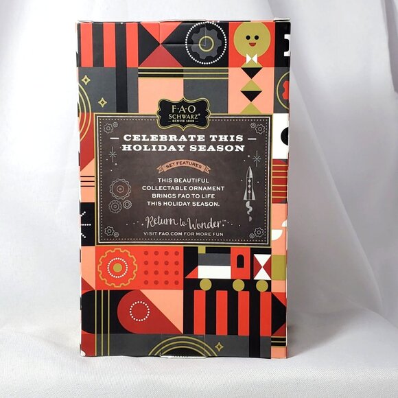 F.A.O. Schwarz Hand Blown Glass Ornament Nutcracker Teddy Bear FAO Gift Bag - Picture 7 of 8